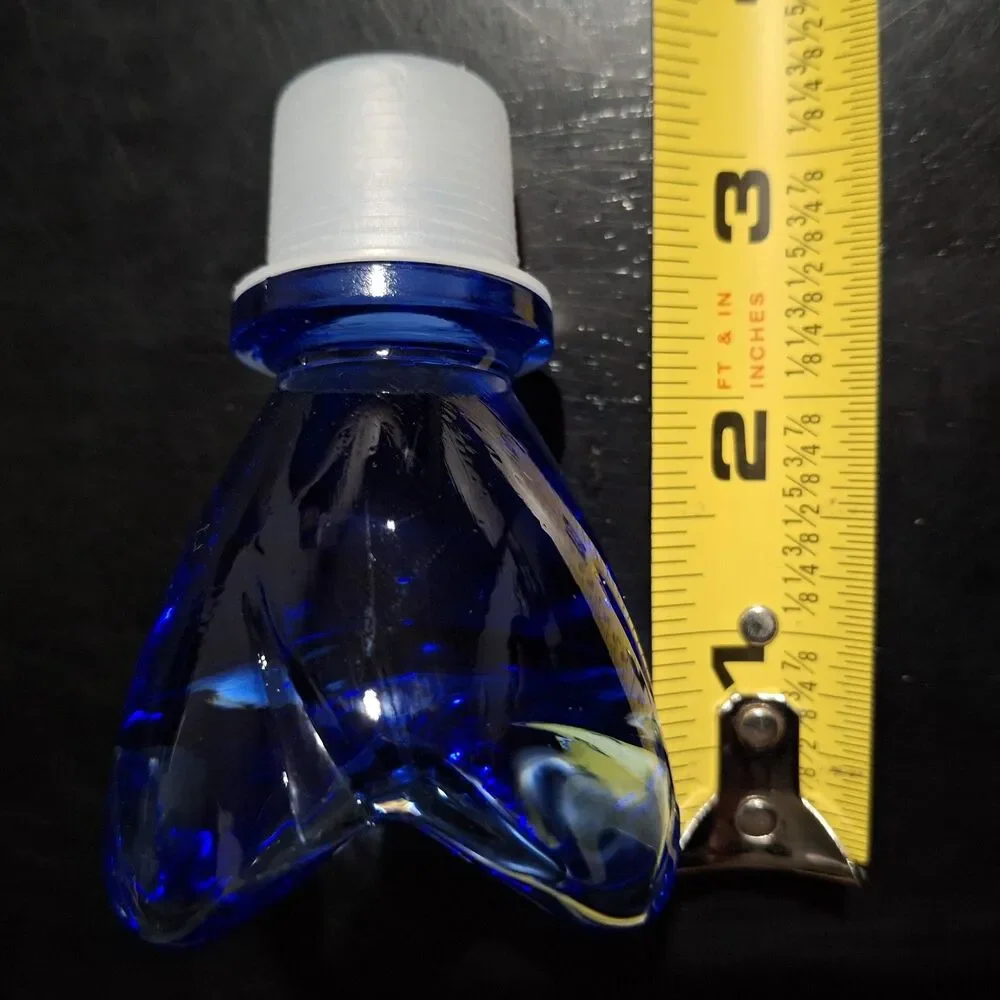 Bormioli Rocco Bouquet Cobalt Blue Glass Decanter Stopper Italy Tulip Rose